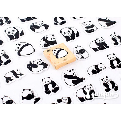 Caja Stickers Panda - 45 pzas