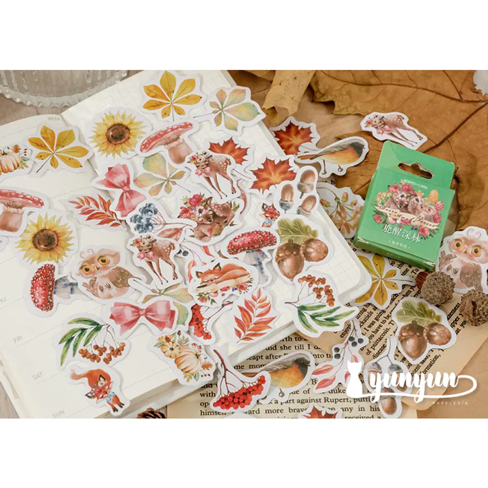 Caja Stickers Animales del Bosque II - 45 pzas 1