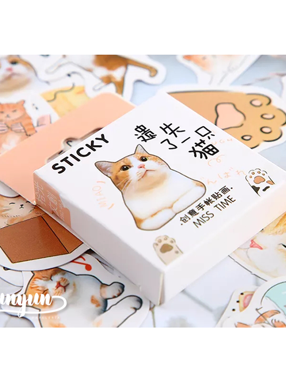Caja Stickers Gato Orange Tabby - 45 pzas 2