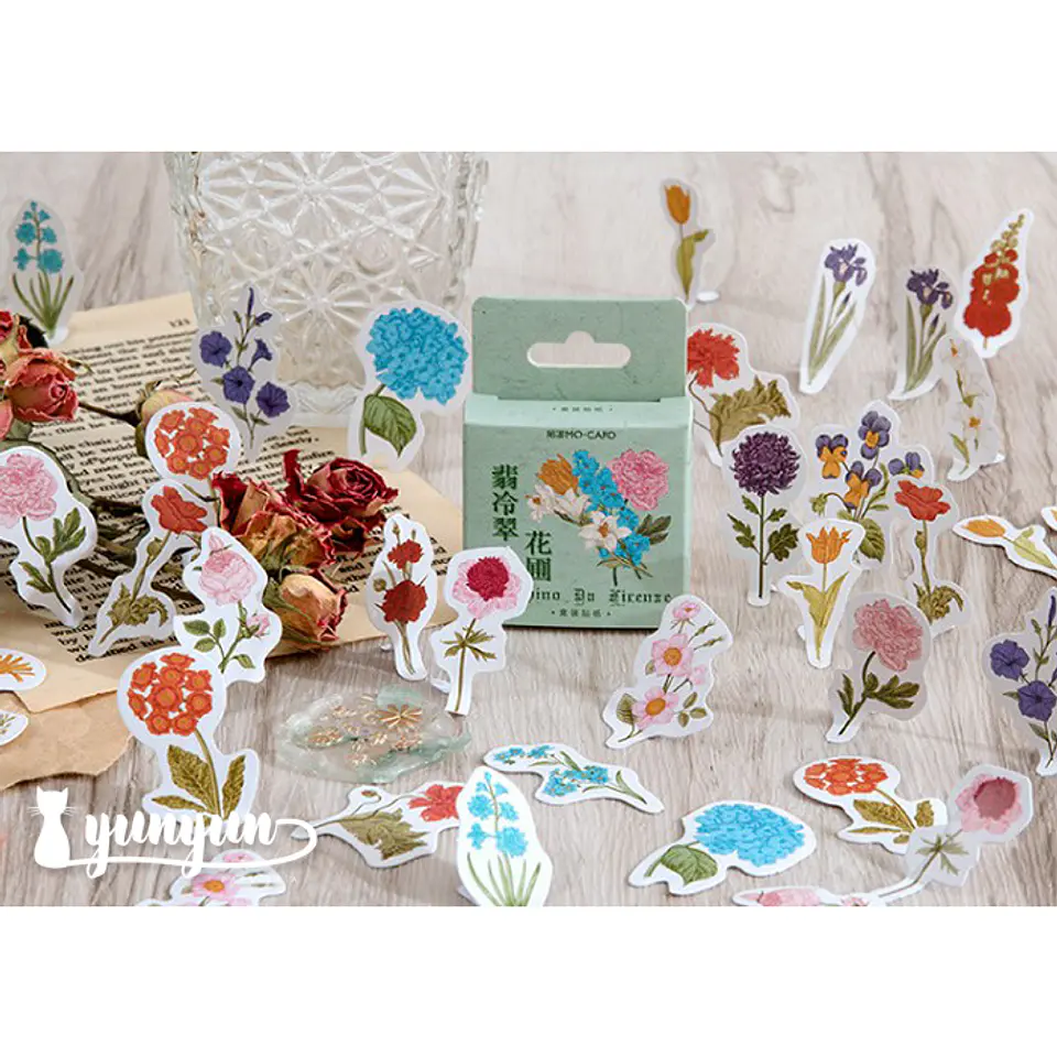 Caja Stickers Mix Flores - 45 pzas 2