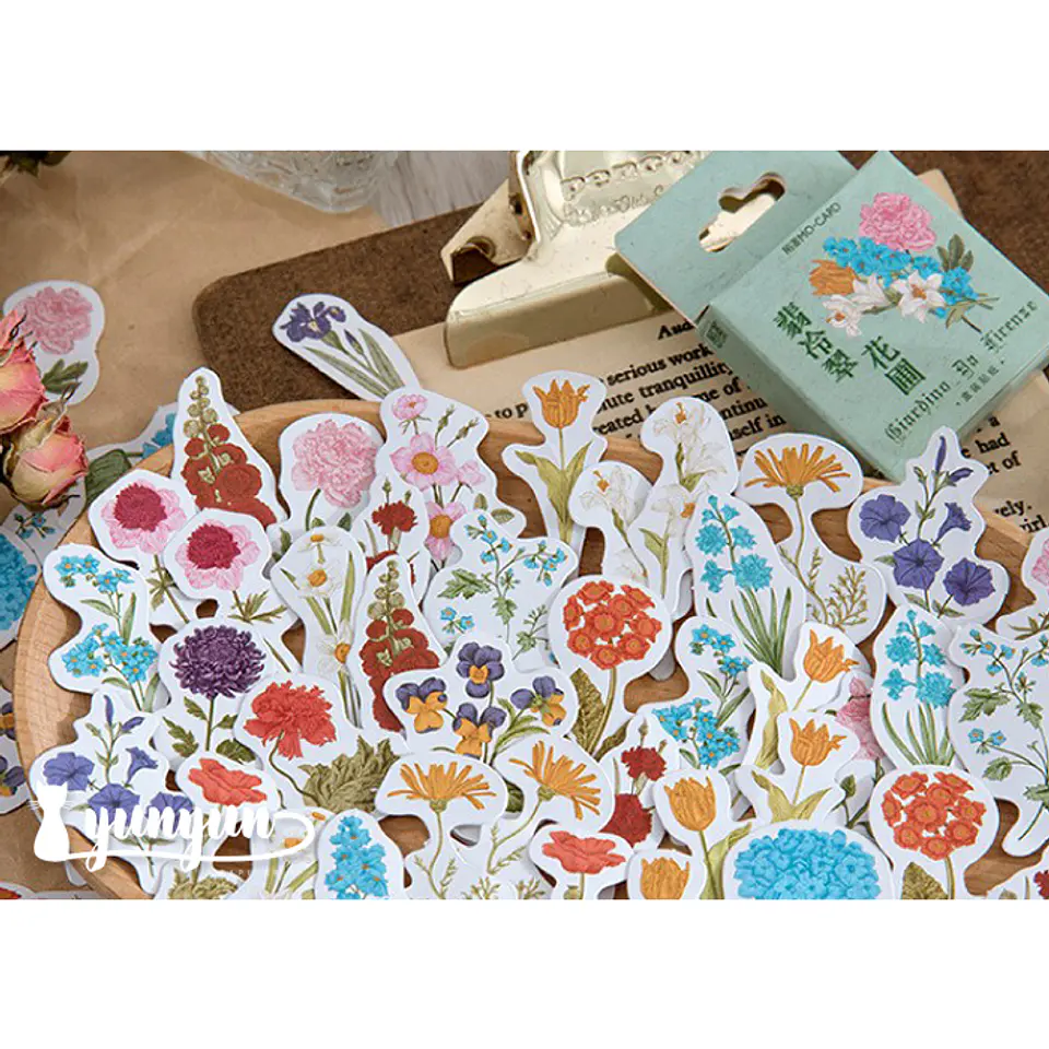 Caja Stickers Mix Flores - 45 pzas 3