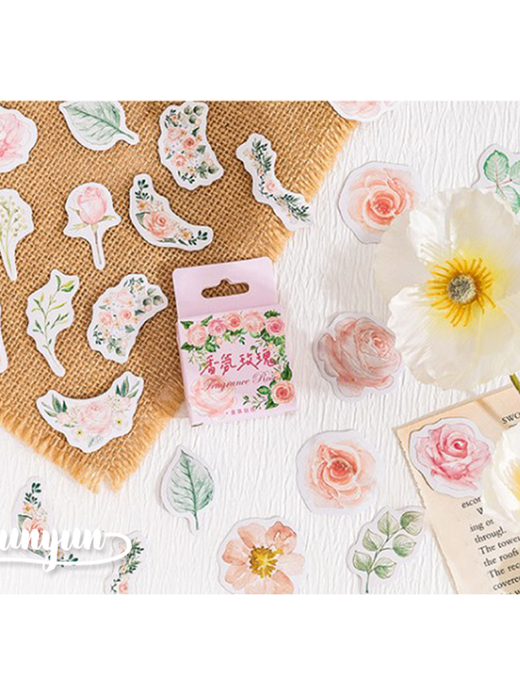 Caja Stickers Rosas - 45 pzas 3