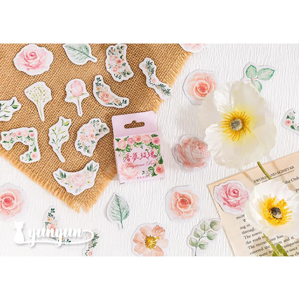 Caja Stickers Rosas - 45 pzas 3