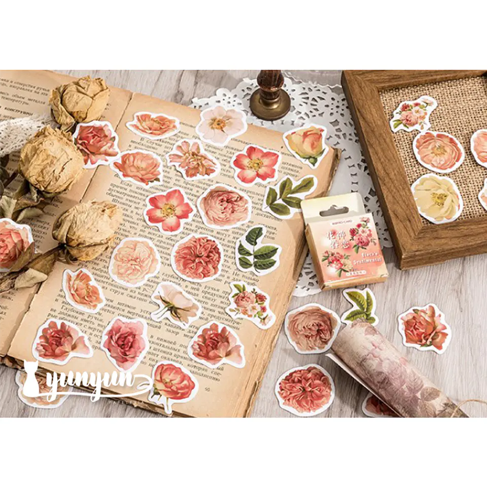 Caja Stickers Rosas II - 45 pzas 1