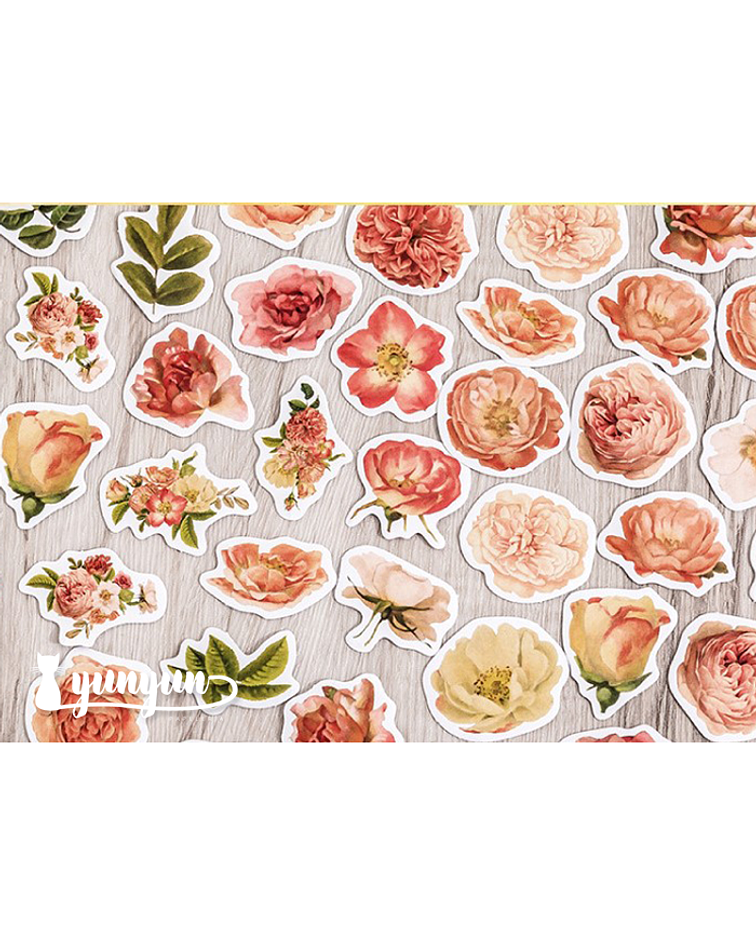 Caja Stickers Rosas II - 45 pzas