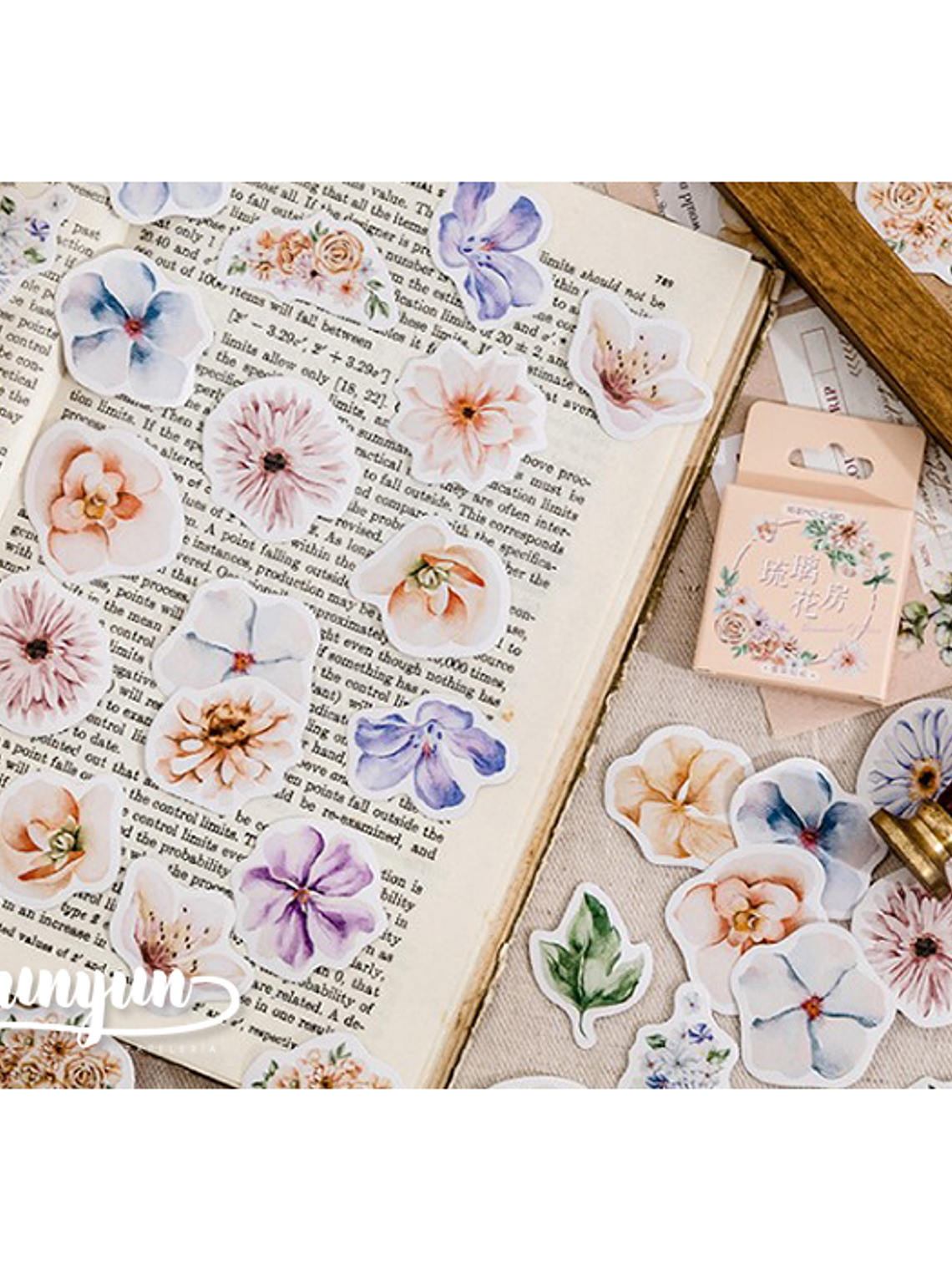 Caja Stickers Flores Pastel - 46 pzas 3