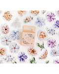 Caja Stickers Flores Pastel - 46 pzas