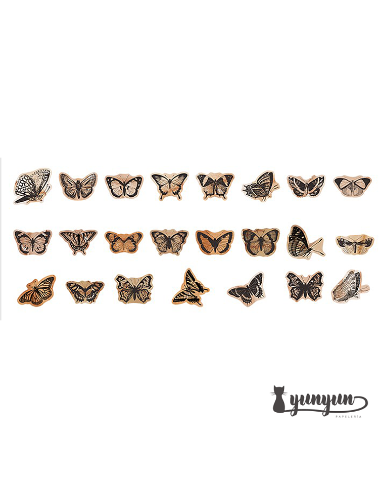 Caja Stickers Mariposa III - 45 pzas