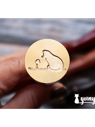 Sello de Lacre Gato & Trébol - 2,5cm