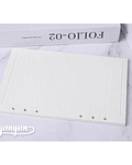 Repuesto Hojas de Líneas Libreta Binder - 45 pzas