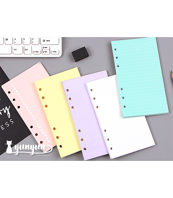 Repuesto Hojas Colores Libretas Binder - 45 pzas