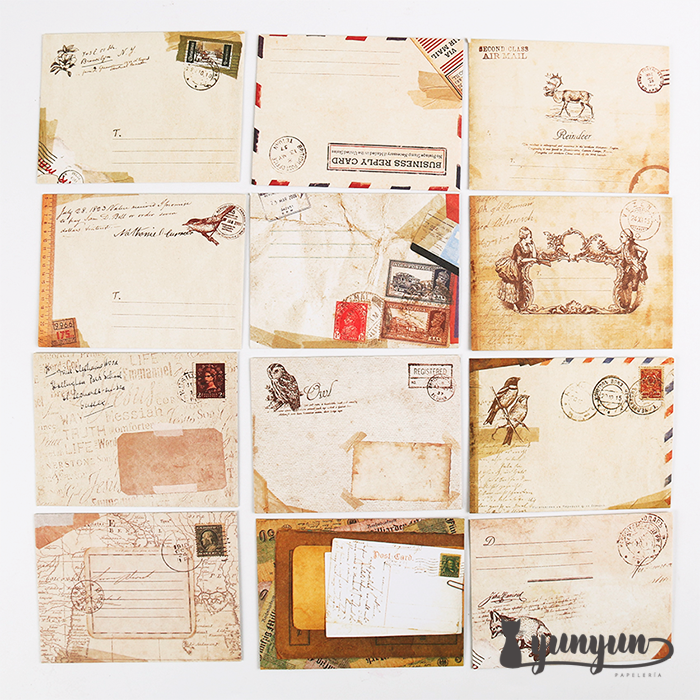 Set Mini Sobres Vintage - 12 pzas 6