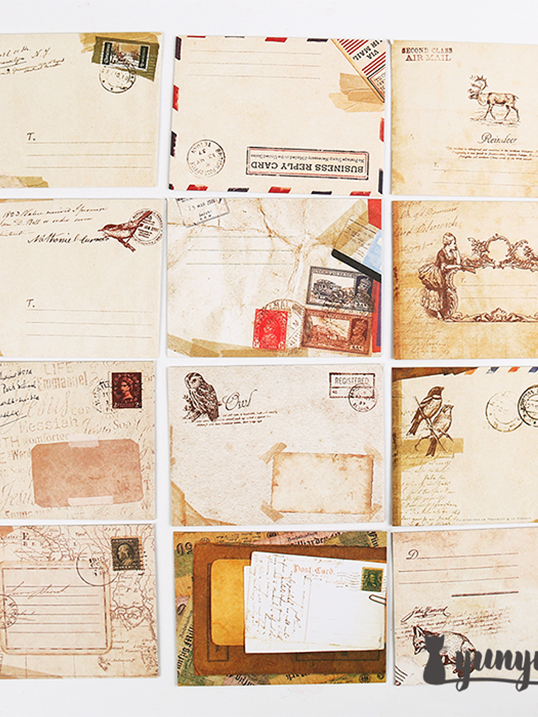 Set Mini Sobres Vintage - 12 pzas 6