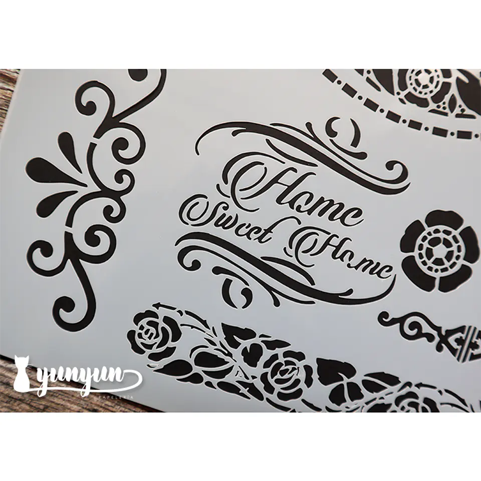 Stencil Home Sweet Home (A4) - 1 pza 3