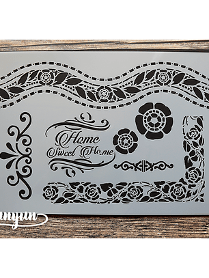 Stencil Home Sweet Home (A4) - 1 pza