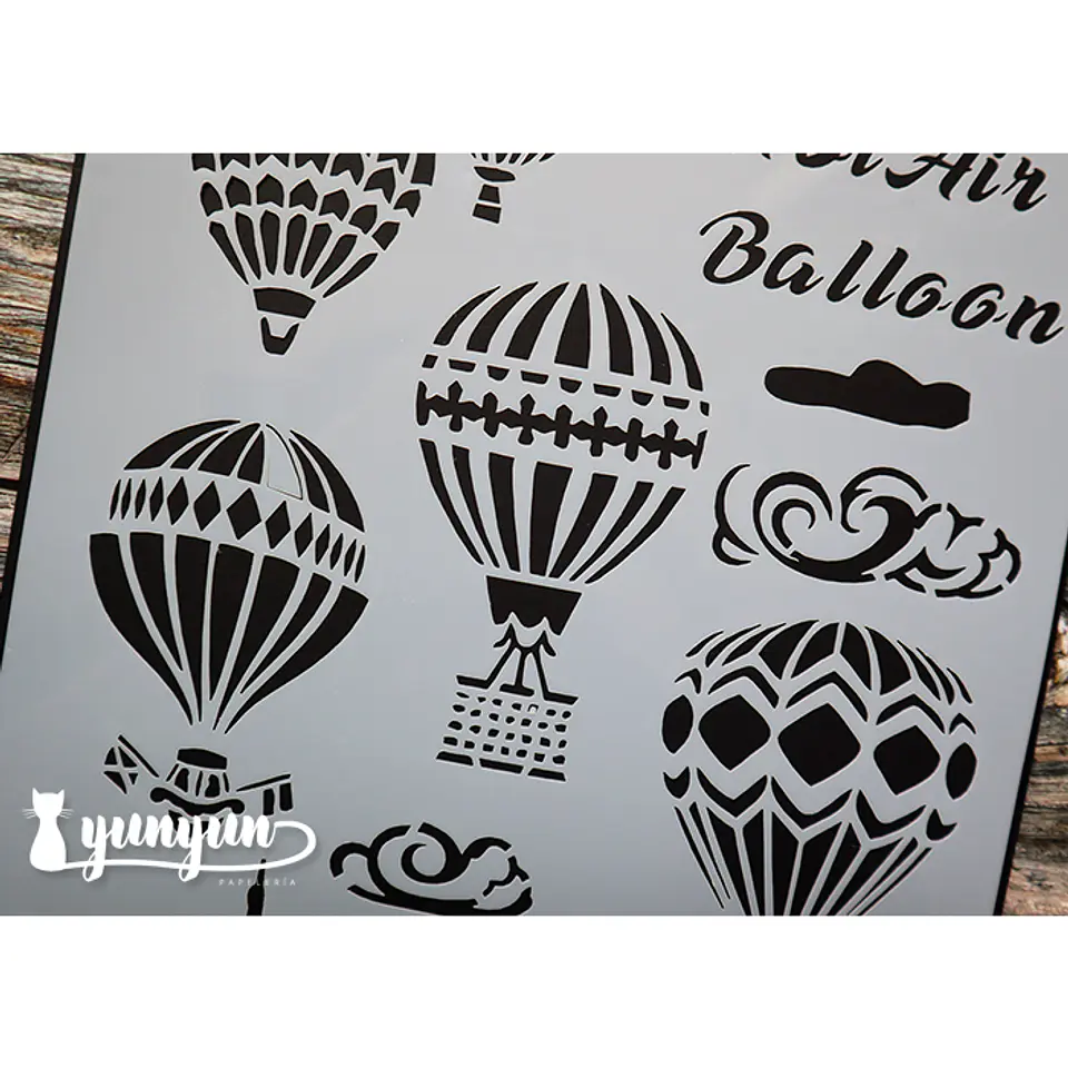 Stencil Hot Air Balloon (A4) - 1 pza 3