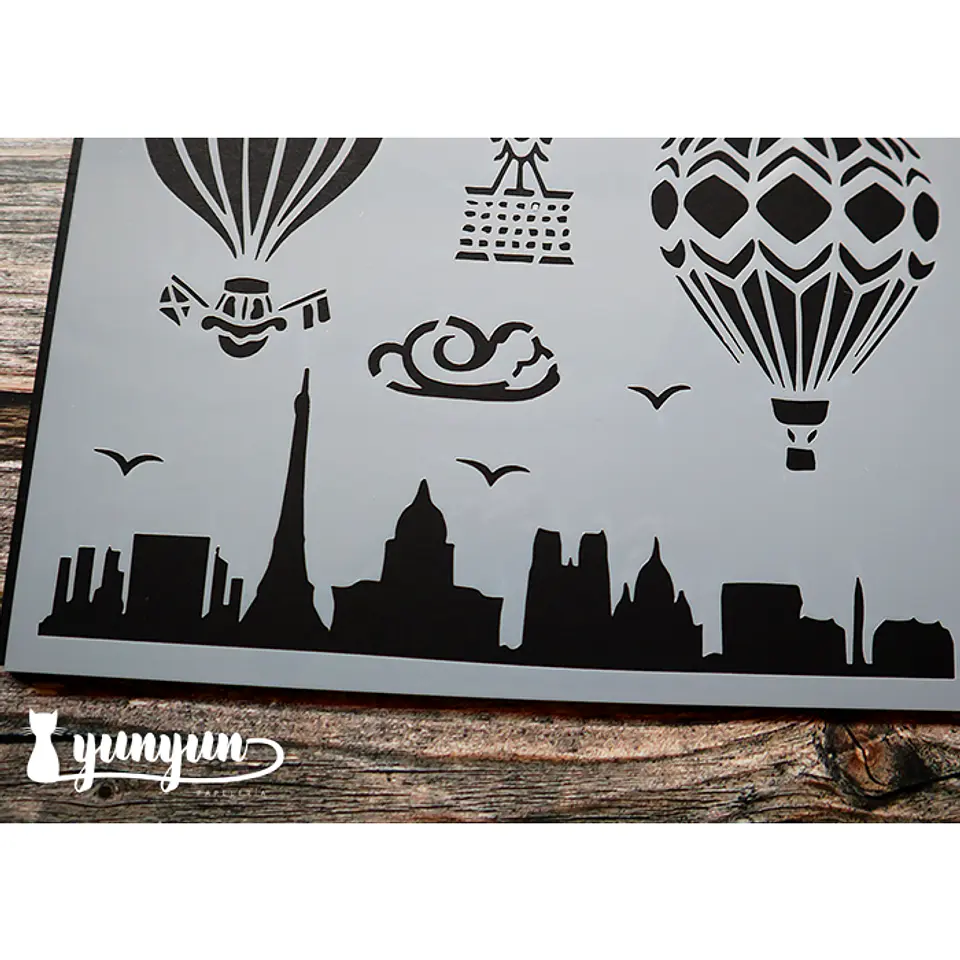 Stencil Hot Air Balloon (A4) - 1 pza 4
