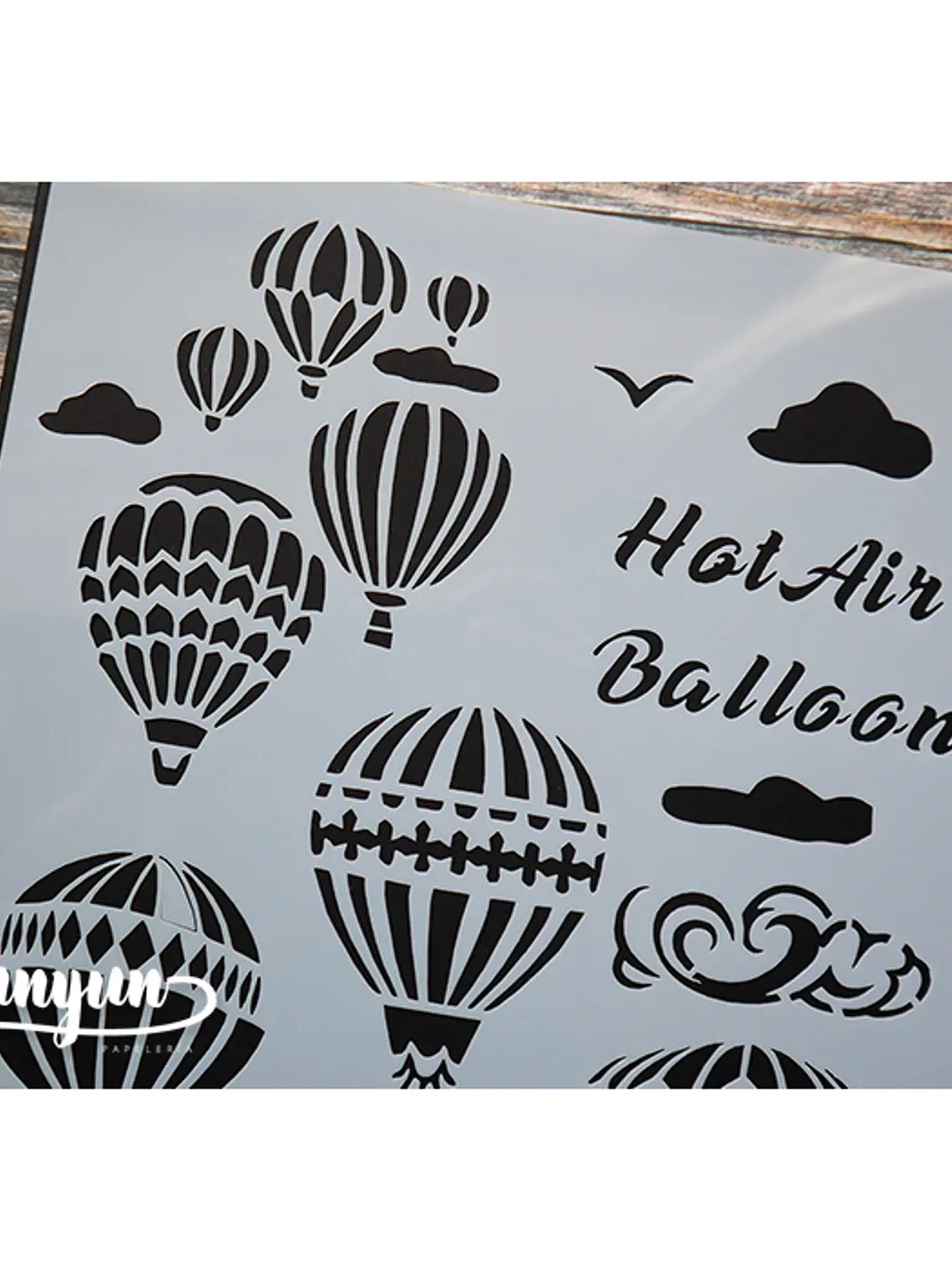 Stencil Hot Air Balloon (A4) - 1 pza 2