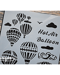 Stencil Hot Air Balloon (A4) - 1 pza