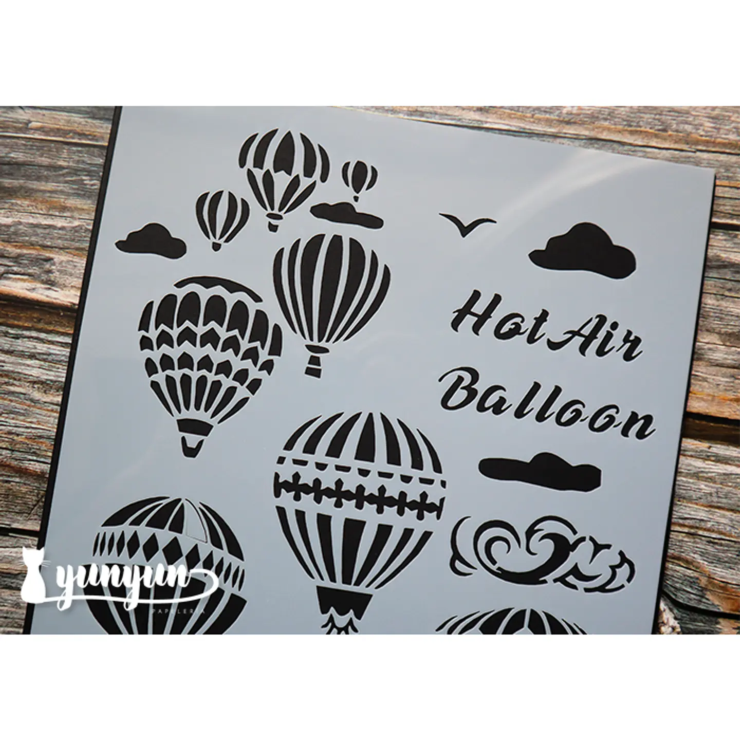 Stencil Hot Air Balloon (A4) - 1 pza 2