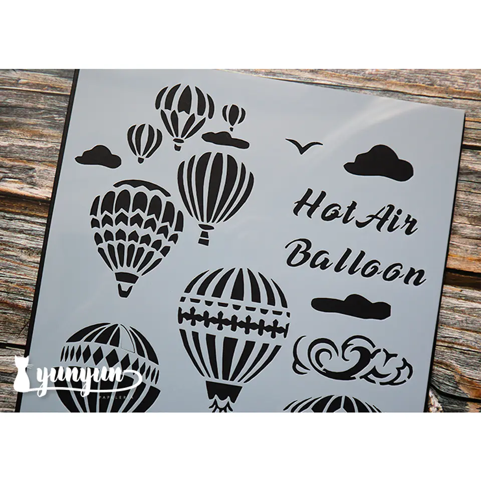 Stencil Hot Air Balloon (A4) - 1 pza 2