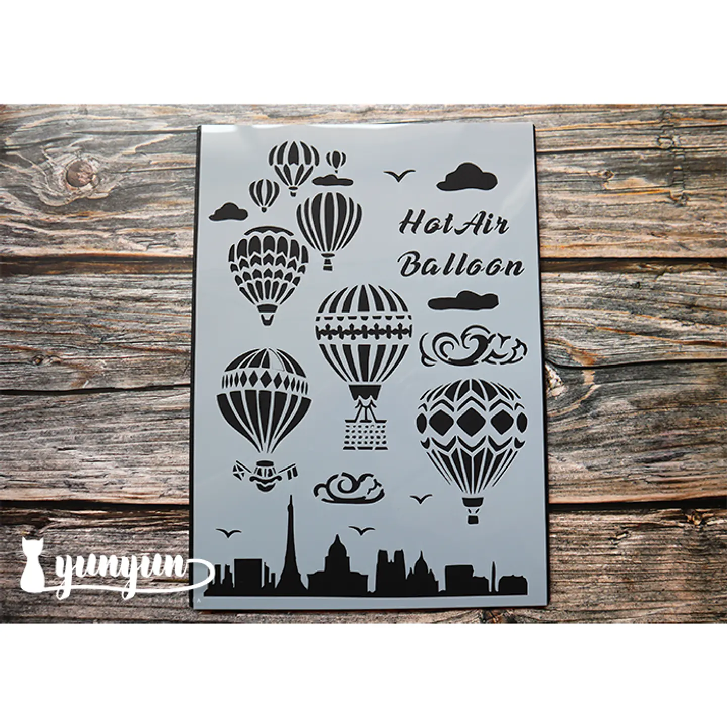 Stencil Hot Air Balloon (A4) - 1 pza 1