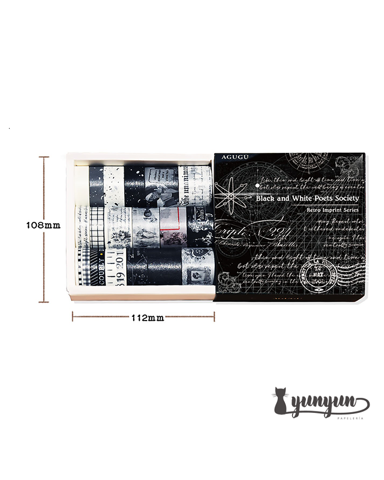 Set Washi Tapes Retro Imprint Series - 20 pzas