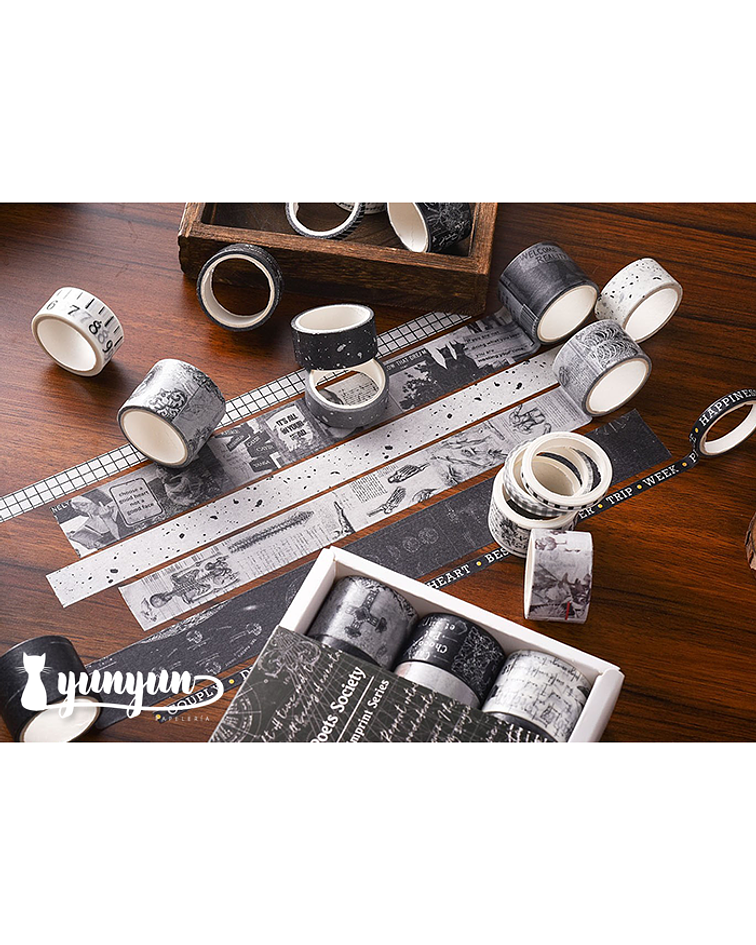 Set Washi Tapes Retro Imprint Series - 20 pzas