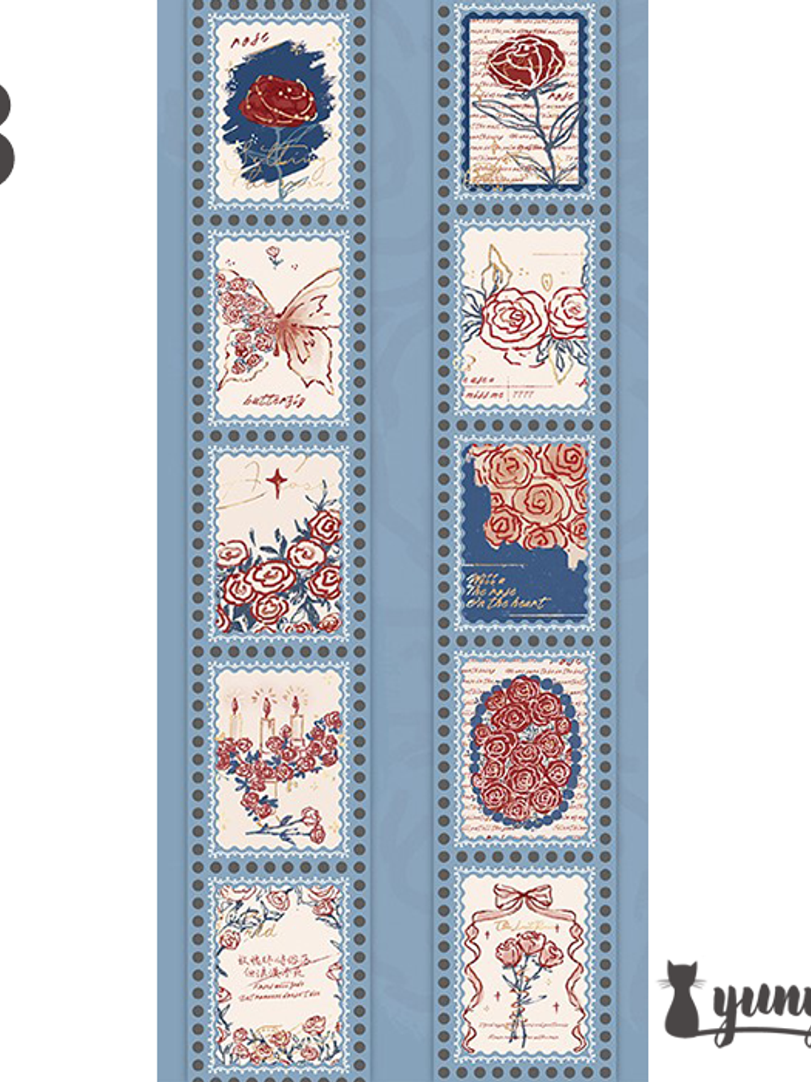 Washi Tapes Falling Rose -2,5cm 11