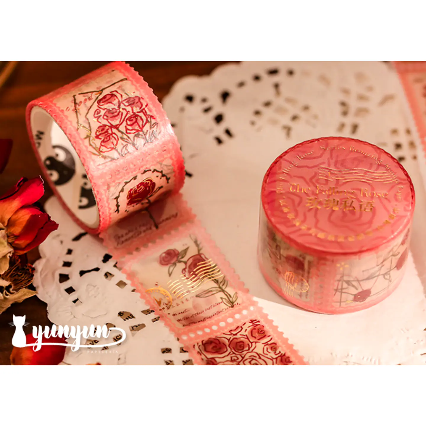 Washi Tapes Falling Rose -2,5cm 2