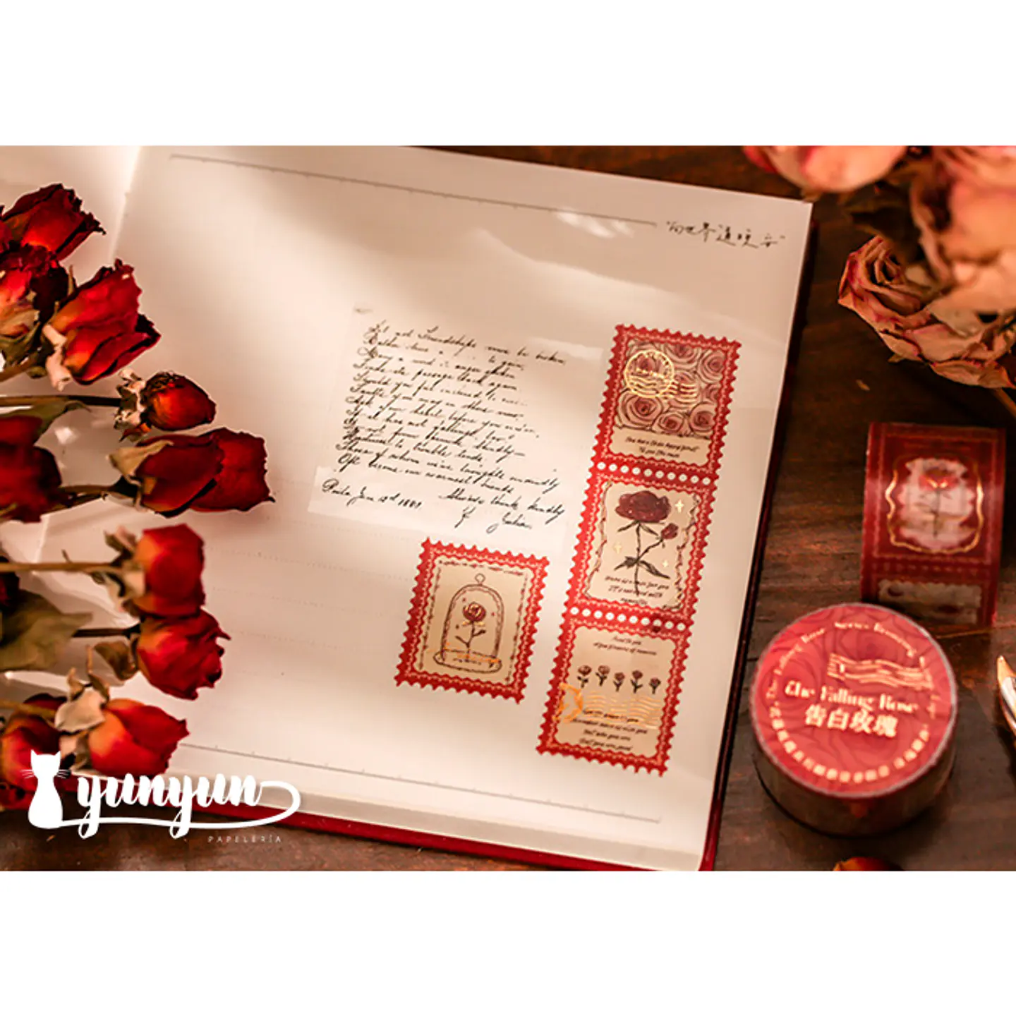 Washi Tapes Falling Rose -2,5cm 5