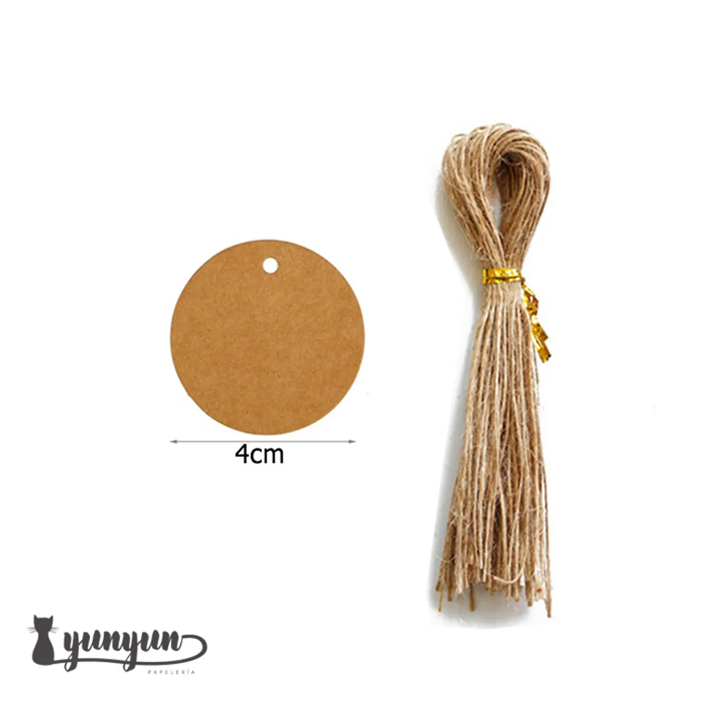 Etiquetas Kraft Circular - 100 pzas 4