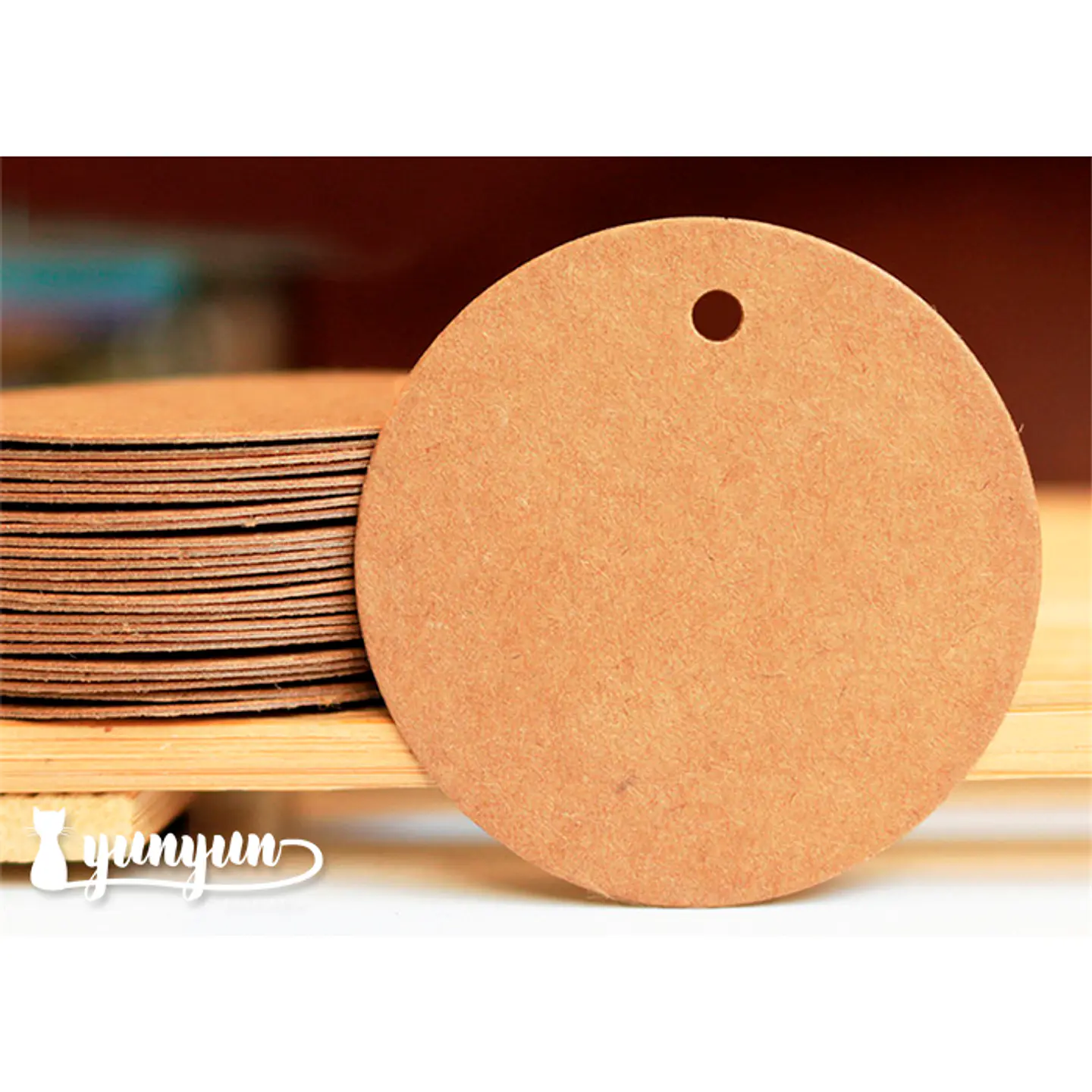 Etiquetas Kraft Circular - 100 pzas 1