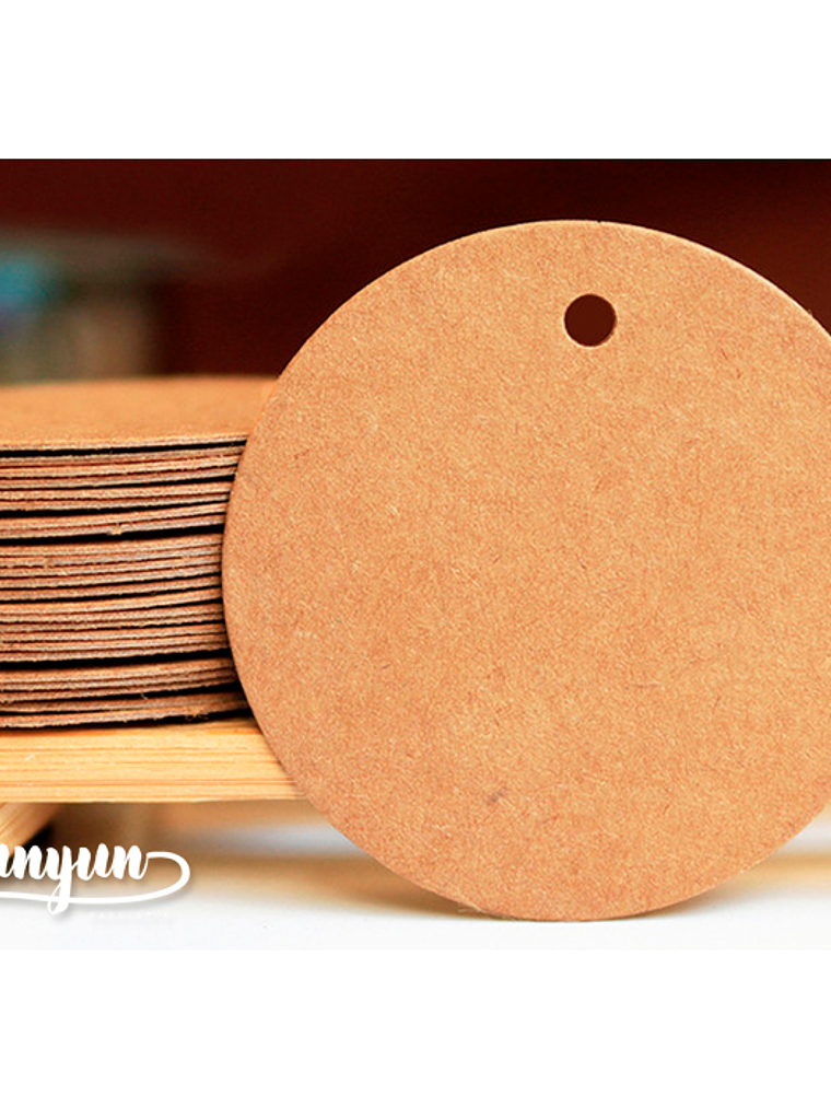 Etiquetas Kraft Circular - 100 pzas 1