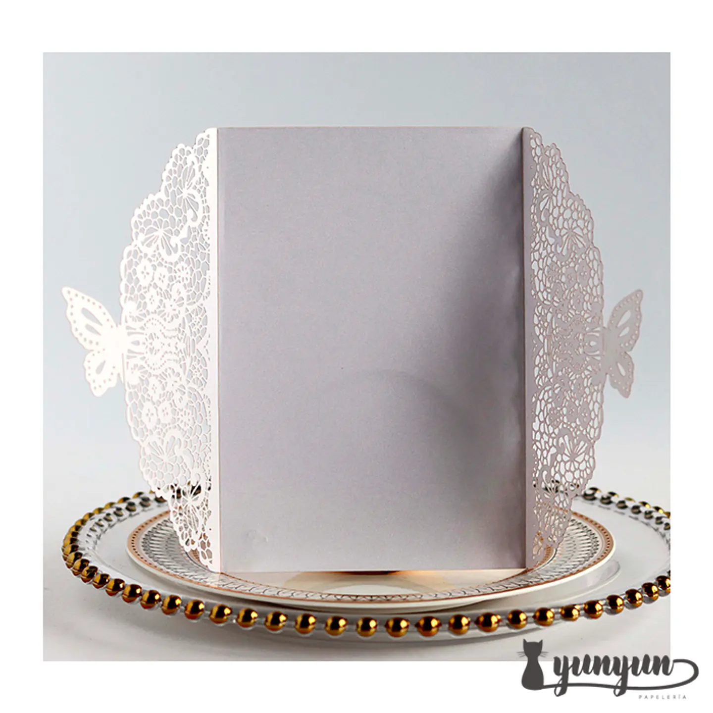 Tarjeta de invitaciones mariposa - 10 pzas 4