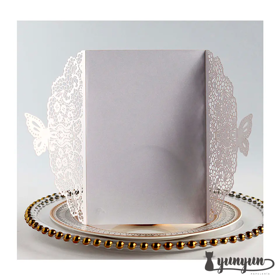 Tarjeta de invitaciones mariposa - 10 pzas 4