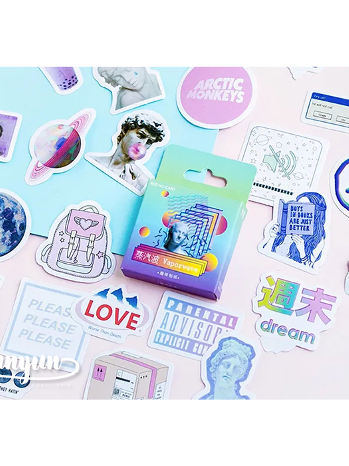 Caja Stickers Vapor Wave - 45 pzas 1