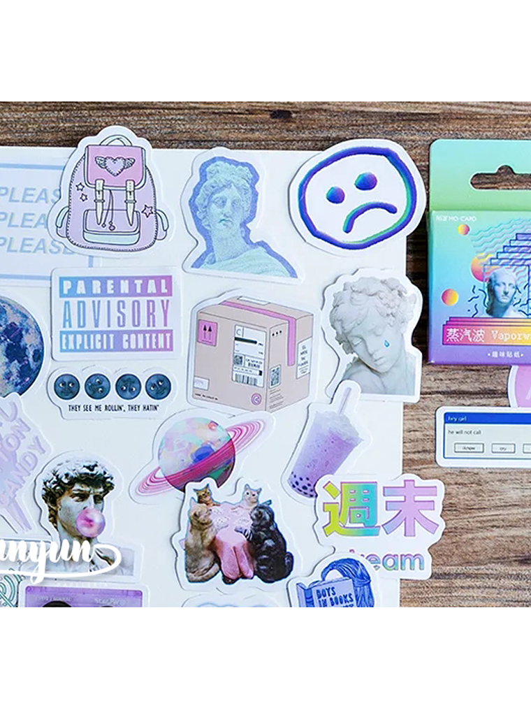 Caja Stickers Vapor Wave - 45 pzas 3