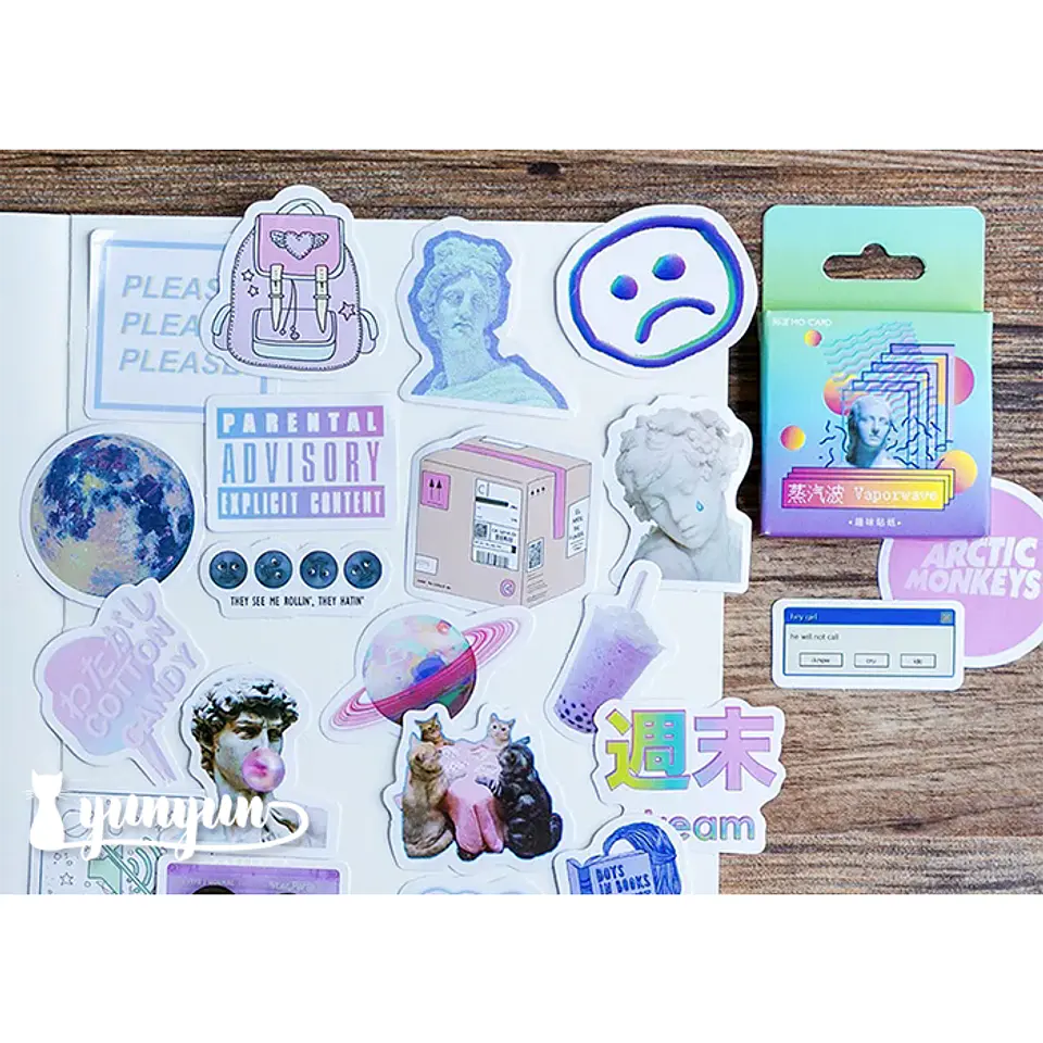 Caja Stickers Vapor Wave - 45 pzas 3