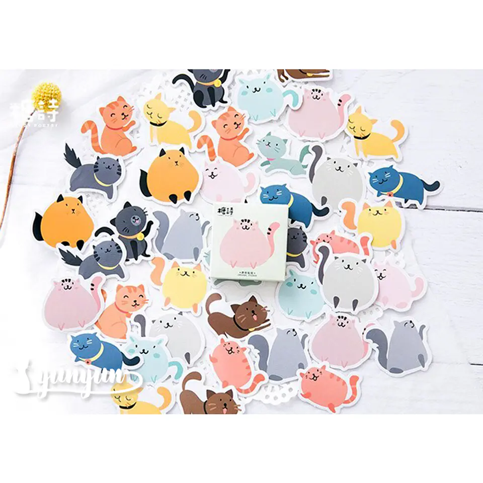 Caja Stickers Gato #16 - 45 pzas 1
