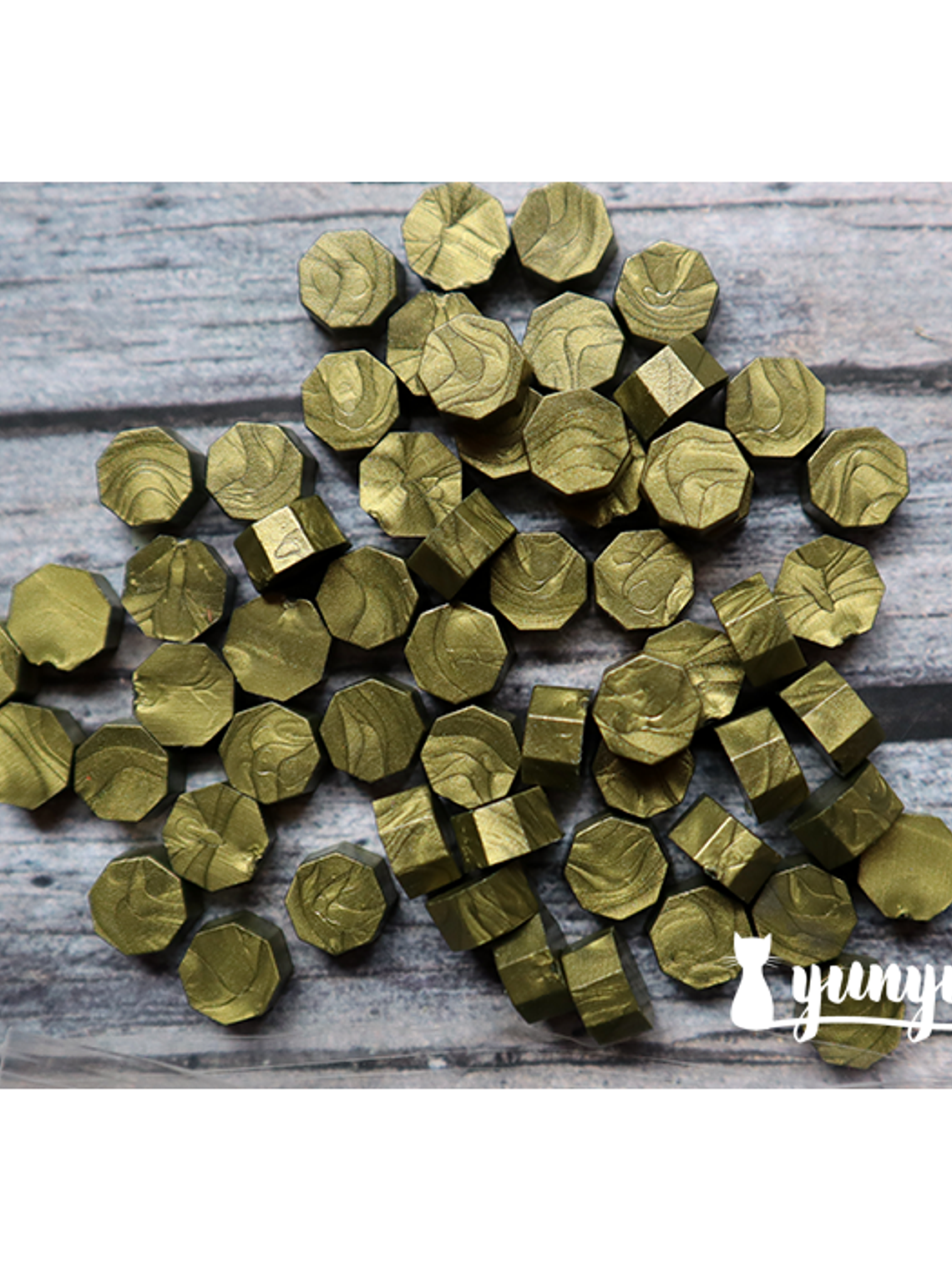 Lacre Verde Musgo Perlado - 200 pzas 2