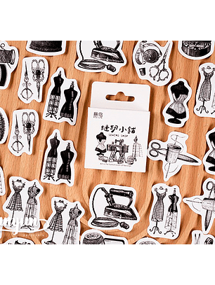 Caja Stickers Sewing Shop - 45 pzas