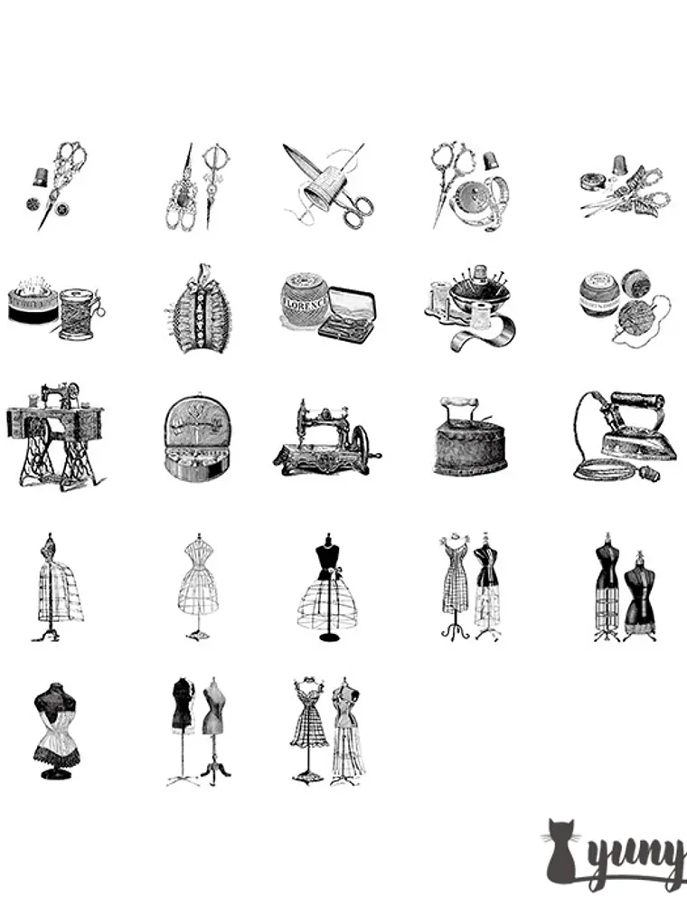 Caja Stickers Sewing Shop - 45 pzas 3