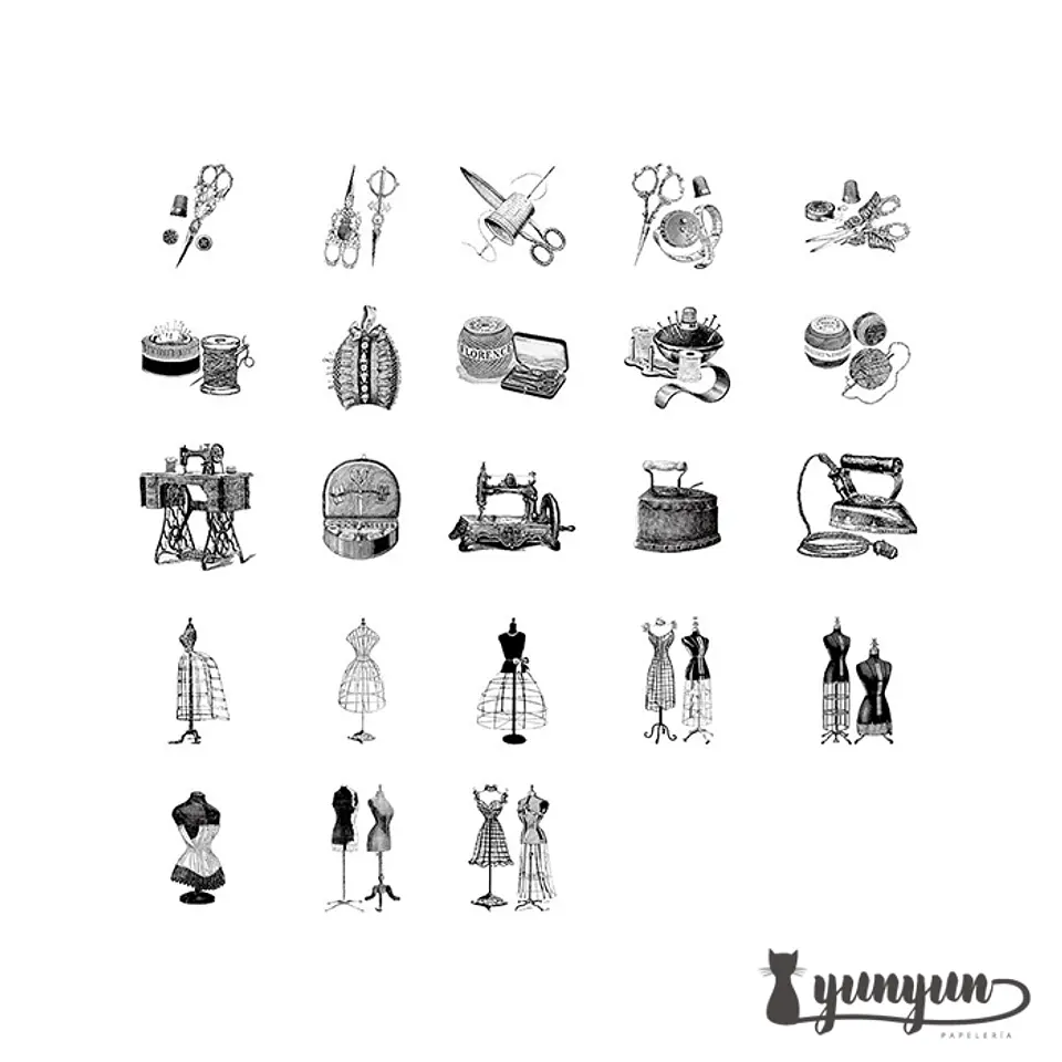 Caja Stickers Sewing Shop - 45 pzas 3