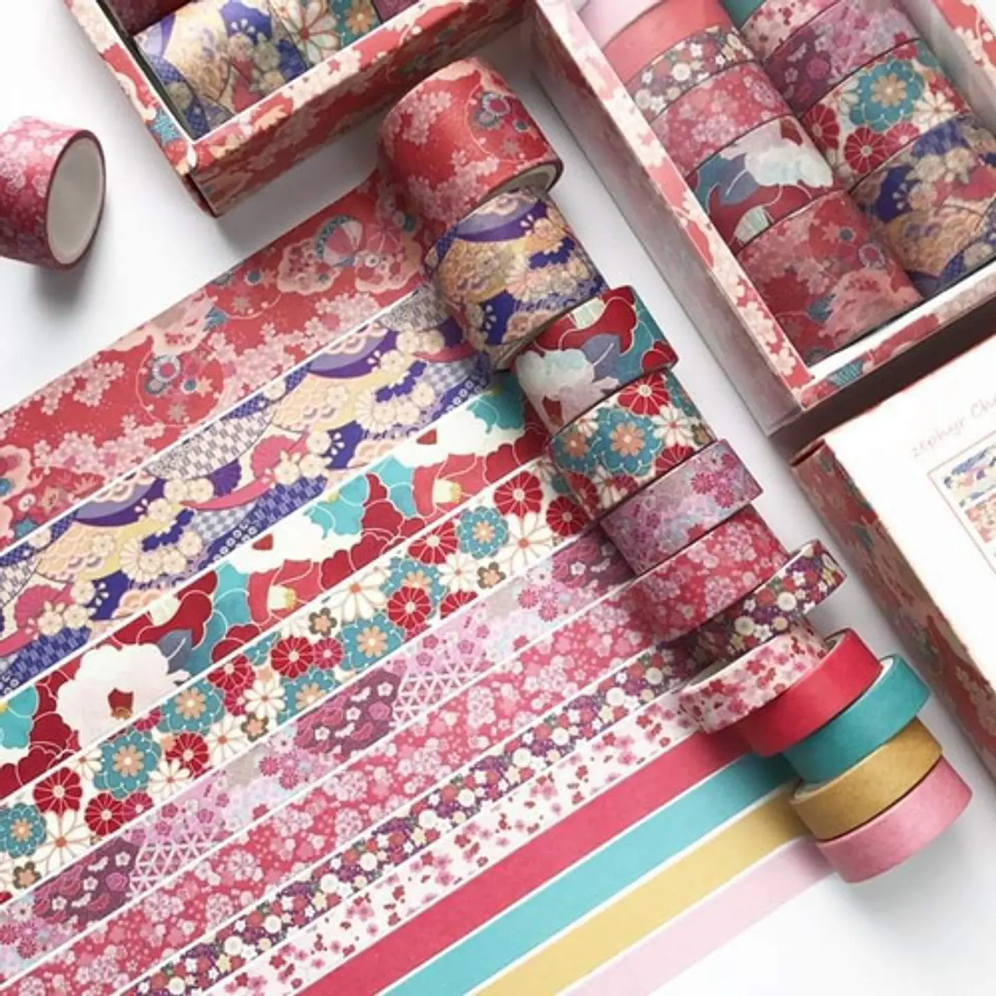 Washi Tapes Cinta Decorativa Washi Caja Con 12pcs/3m C/u Color Zephyr Cherry 1