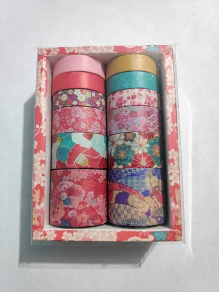 Washi Tapes Cinta Decorativa Washi Caja Con 12pcs/3m C/u Color Zephyr Cherry 2