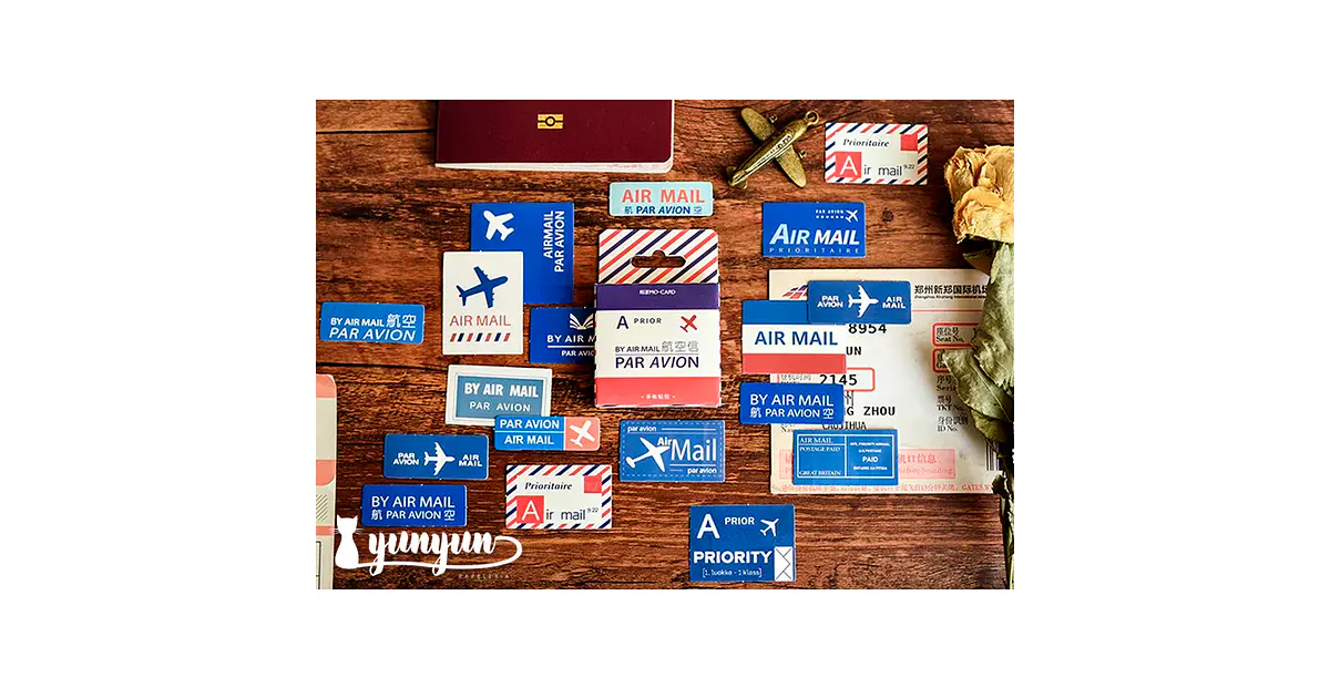 Caja Stickers Par Avion - 45 pzas