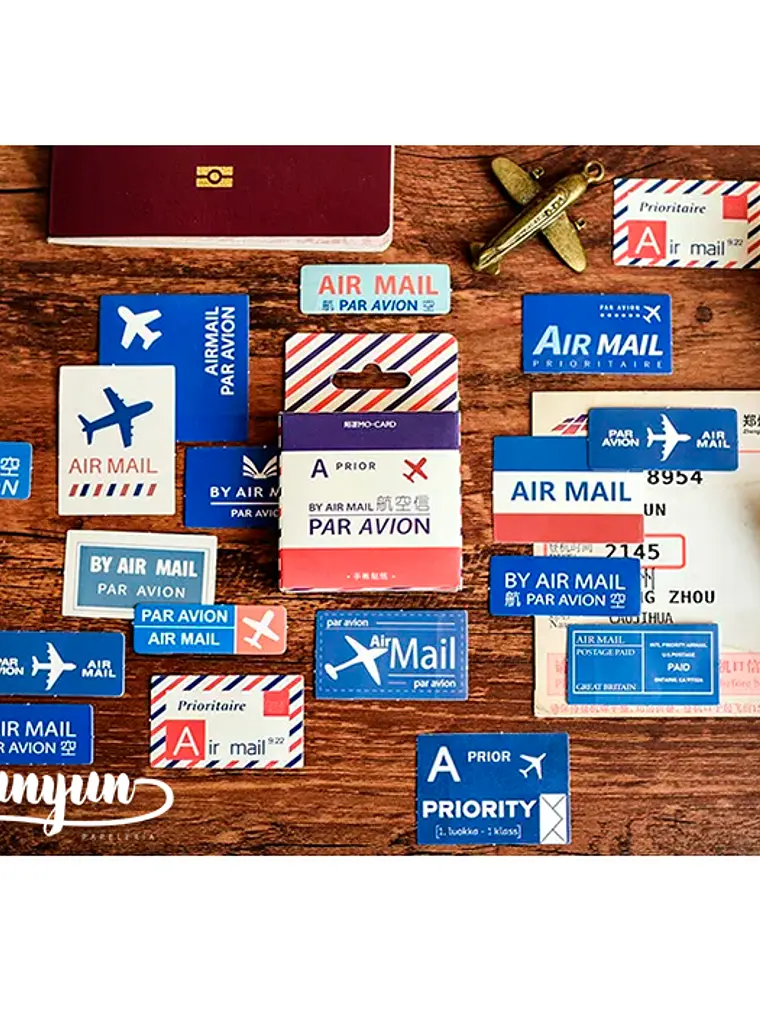 Caja Stickers Par Avion - 45 pzas 1