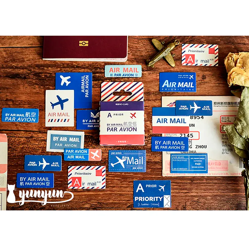 Caja Stickers Par Avion - 45 pzas 1