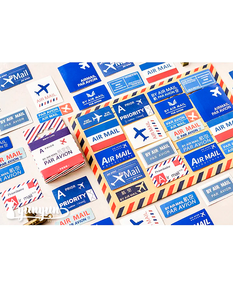 Caja Stickers Par Avion - 45 pzas